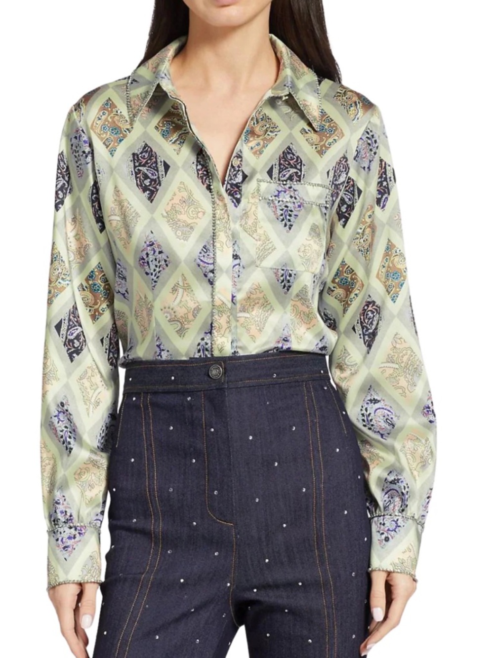 Cinq A Sept Diamond Sea Blanche Top